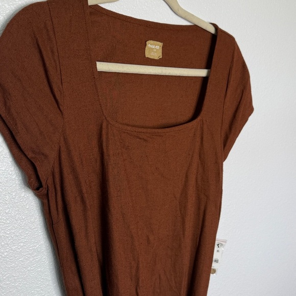 NWT Free People Free-est Trop Belle Midi Dress Honey Bronze Belted Small $98MSRP - Picture 4 of 7